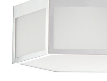 Minimo Hexagon Metal/Frosted Glass LED Flush Mount - JONATHAN Y